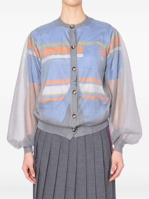 balloon-sleeve cardigan