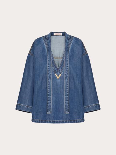 BLUE MEDIO DENIM KAFTAN