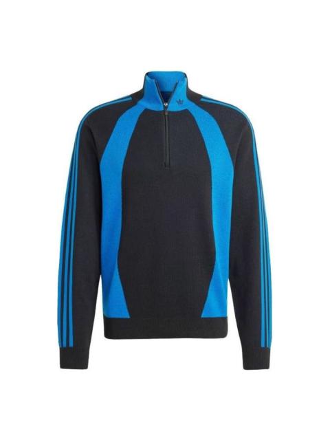 adidas Quarter-Zip Jumper 'Blue Black' IR7127