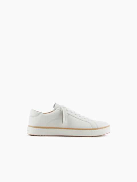 LEATHER SNEAKERS WITH A CONTRASTING WELT