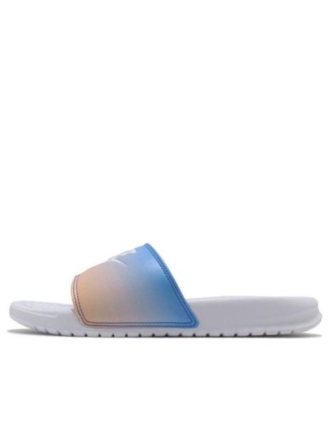 (WMNS) Nike Benassi JDI Print Slide 'White Hyper Royal' 618919-122