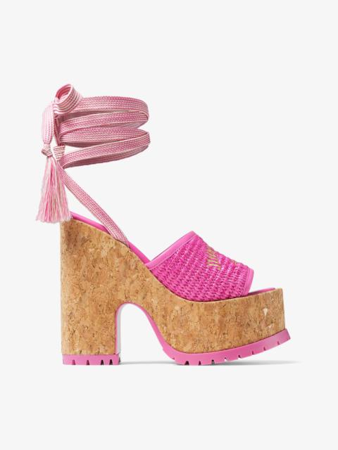 靴 JIMMY CHOO GAL WEDGE 130 Jimmy Choo - Gal Wedge 130 raffia platform sandals Jimmy Choo