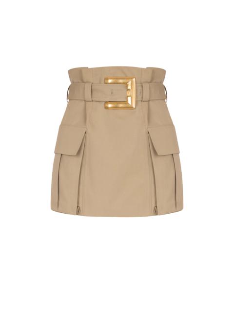 High-waisted gabardine skirt