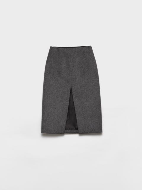 Loden fabric pencil skirt