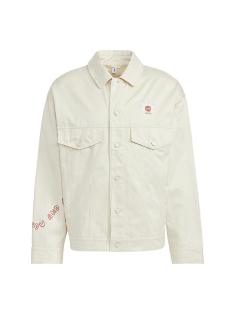 adidas neo Alphabet Printing Sports Jacket Couple Style Yellow White HM7435