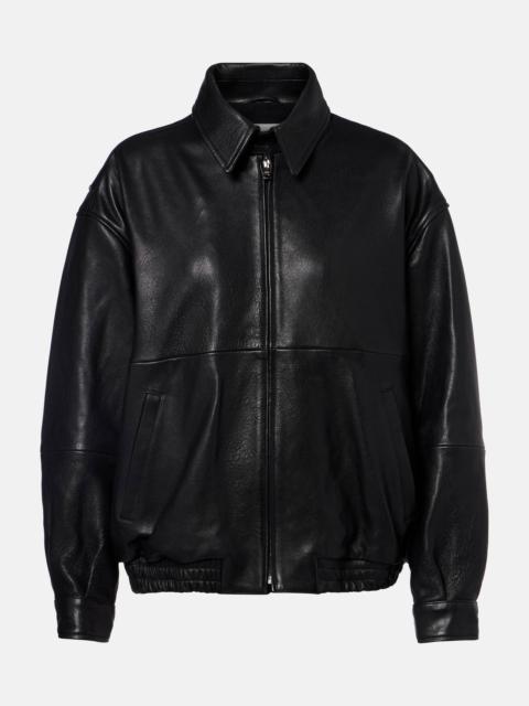 Doran oversized leather blouson jacket