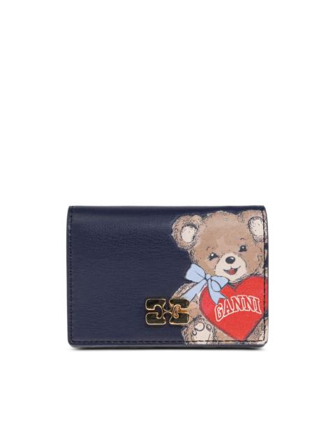 teddy appliqué-logo wallet