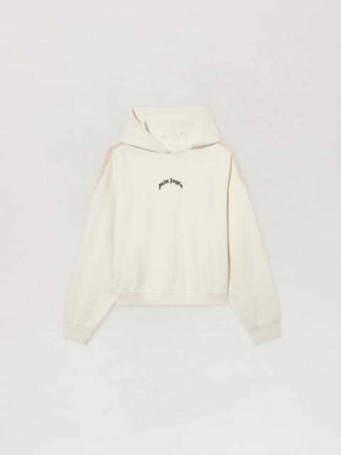 Curved Logo Loose Crop Hoodie