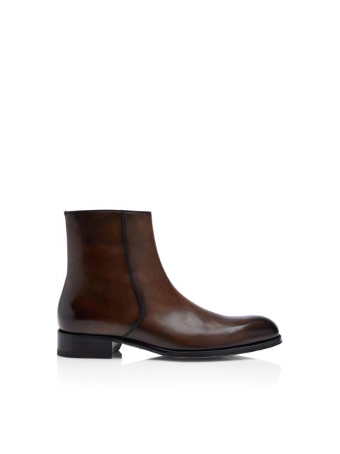 BURNISHED LEATHER ELKAN ZIP BOOT