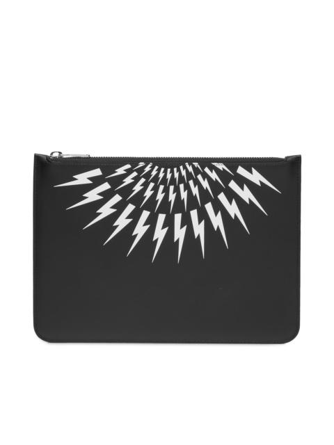 Neil Barrett Lighting Bolt Zip Pouch