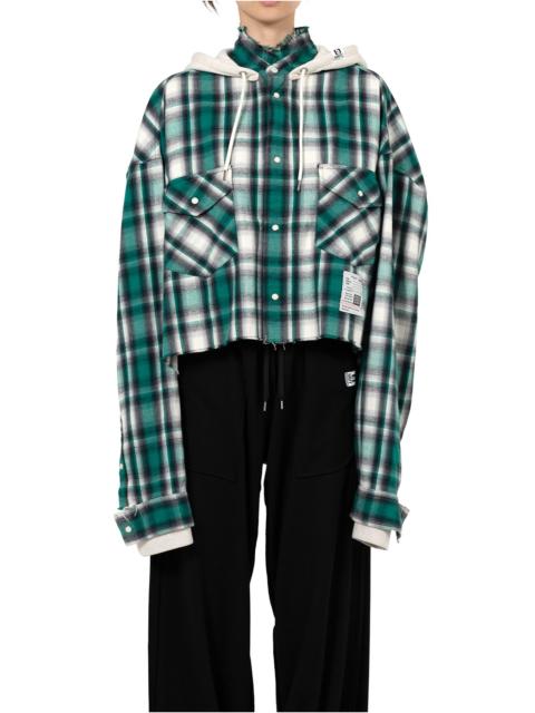 Hoodie Combine Checkered Shirt