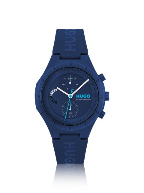 ALL-BLUE WATCH WITH SILICONE LOGO STRAP