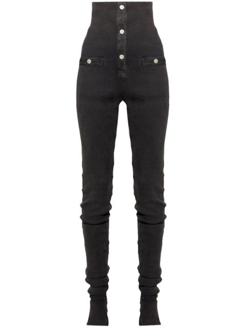 button-up skinny trousers