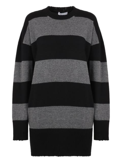 striped ribbed knit dress