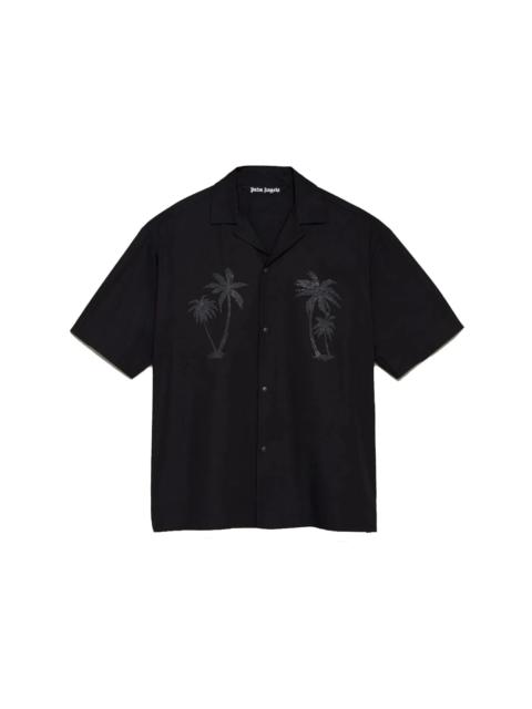 Palm Angels x Team Wang Palm Trees Bowling Shirt Black