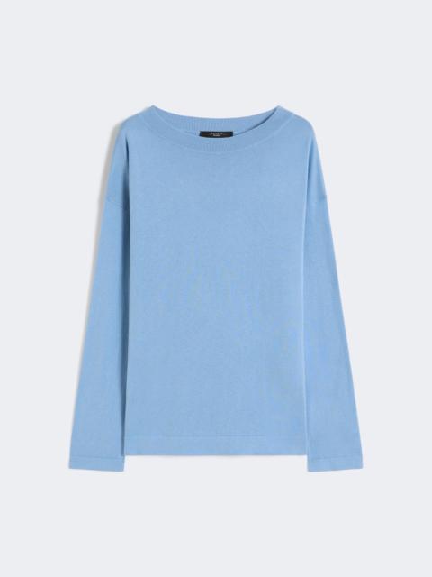 Silk and cotton yarn sweater - LIGHT BLUE