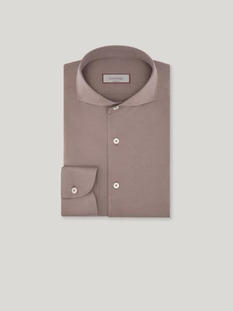 REGULAR-FIT SHIRT IN DOVE GREY COTTON JERSEY