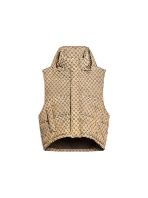 Gucci x Balenciaga Womens The Hacker Project Hacker Cocoon Puffer Gilet Vest Beige/Ebony