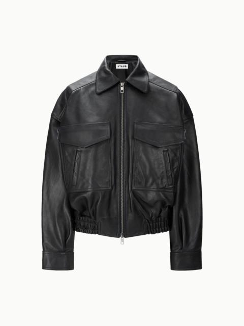 STAUD EUGENE LEATHER JACKET BLACK