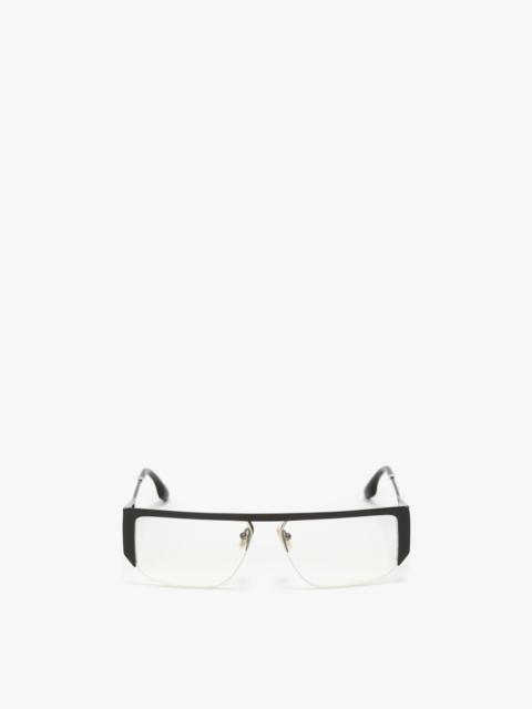 Flat Top Rectangular Opticals In Black