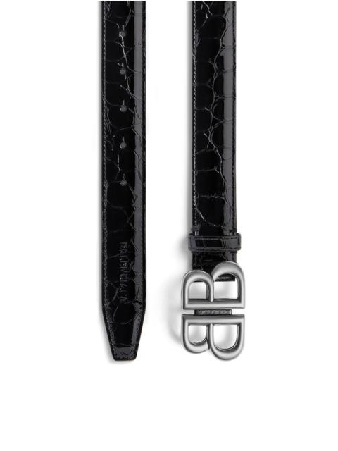 Women's Monaco Belt Crocodile Embossed  in Black