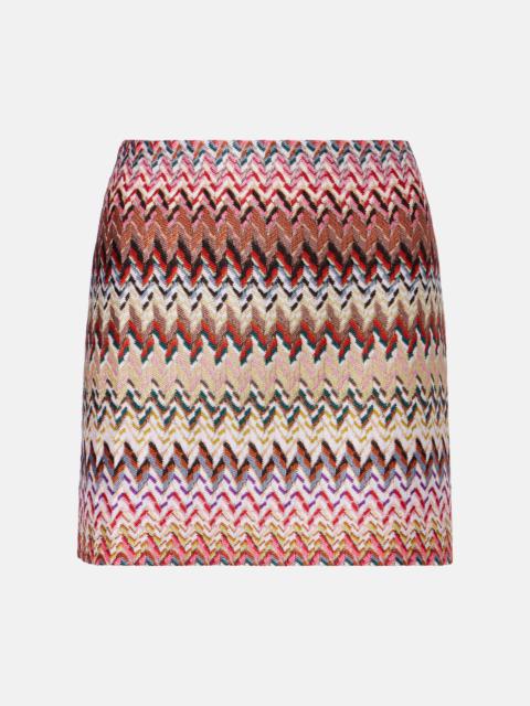 Zigzag lamé miniskirt