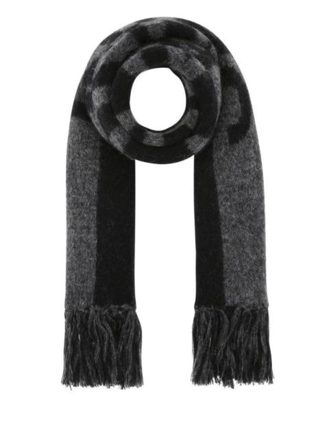 Printed wool blend scarf