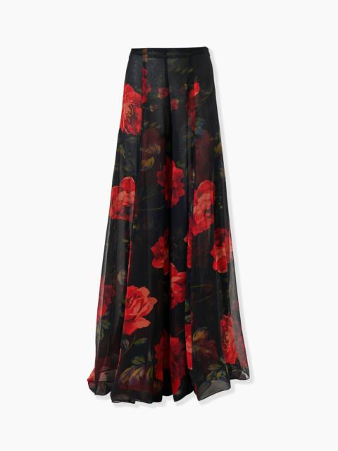 Rose-Print Extra-Wide-Leg Iris Pants