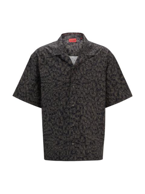 OVERSIZE-FIT SHIRT IN SEASONAL-PRINT COTTON POPLIN