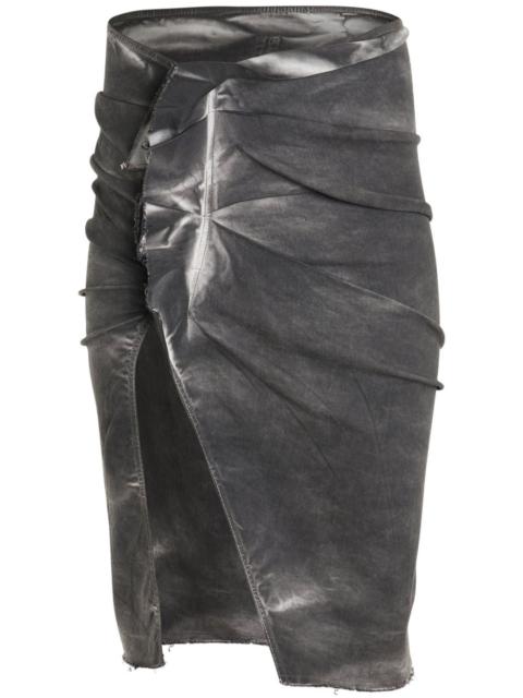 EDFU front-slit denim skirt