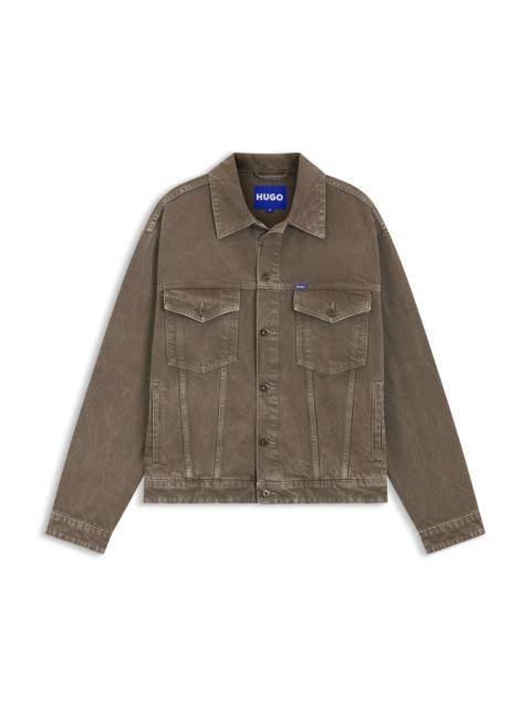 REGULAR-FIT JACKET IN WASHED DENIM