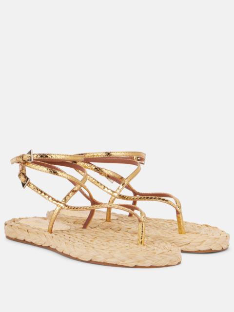 Hydra metallic leather thong sandals