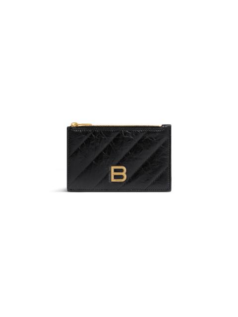Women's Crush Long Coin And Card Holder Quilted in Black