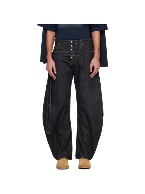 Black 'The Denim Strap' Jeans