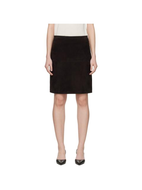 Brown Engel Suede Pencil Midi Skirt