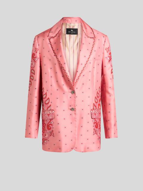 SILK TWILL JACKET WITH PEGASO BUTTONS