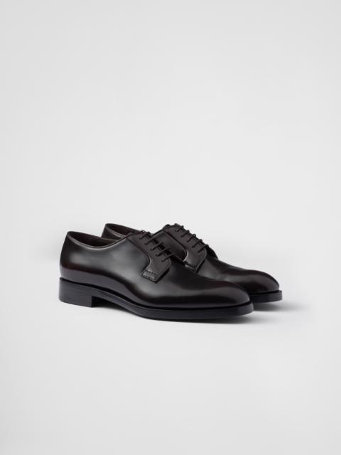 Brushed leather lace-up shoes