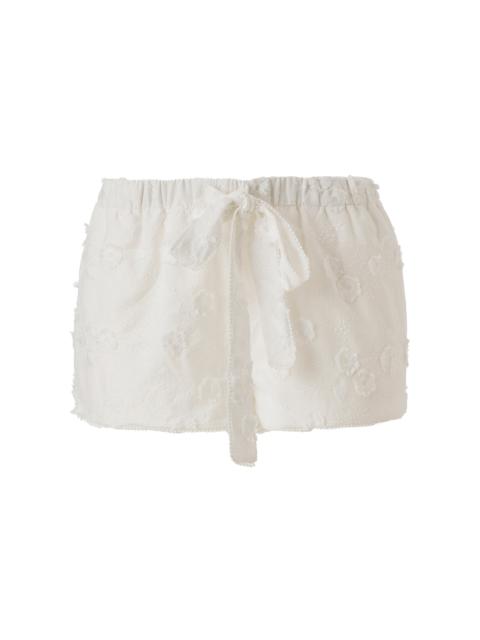 Shol Floral-Appliquéd Cotton-Blend Shorts white