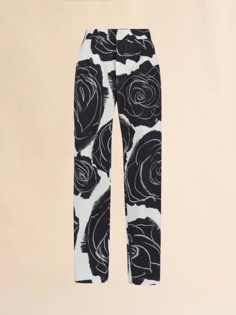 WHITE POPLIN CAPRI TROUSERS WITH CYBELE PRINT