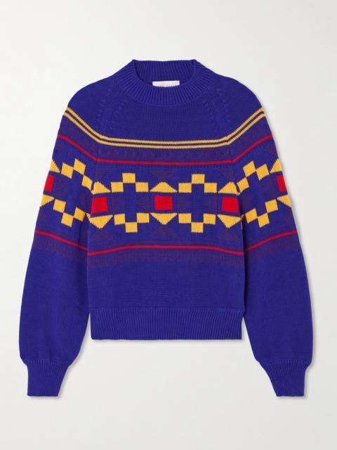 Lara Intarsia-knit Cotton-blend Sweater