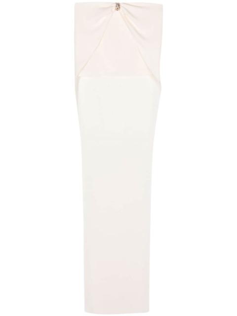 high-waist gathered maxi skirt