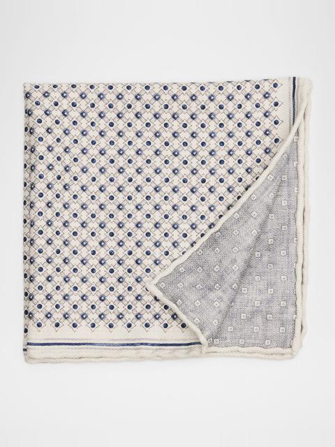 Men's Double-Face Geometric Silk Pocket Square