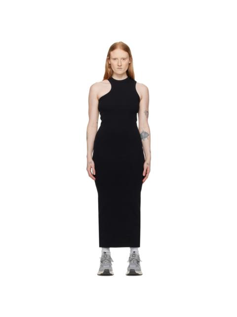 Black Scoop Asymmetric Maxi Dress