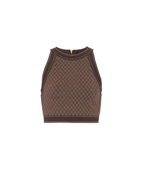 Mini monogram jacquard top