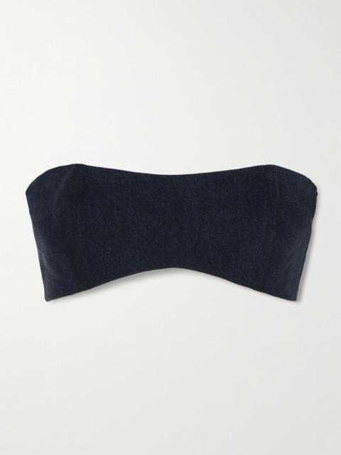 + Maria Mcmanus Organic And Recycled-denim Bandeau Top