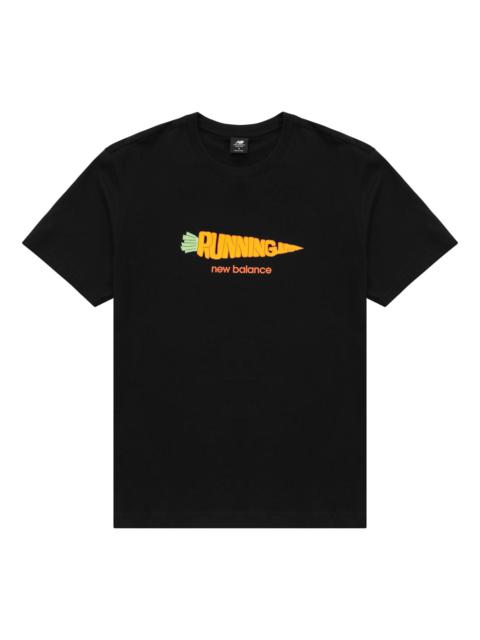 New Balance Running Graphic Tee 'Black Orange' AMT31331-BK