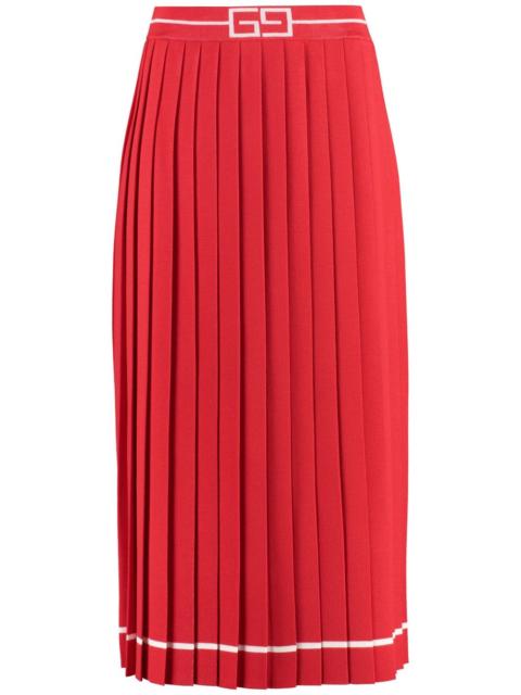 GG-waistband jacquard midi skirt