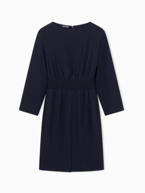 TECHNICAL-CADY DRESS WITH ELASTICATED WAIST