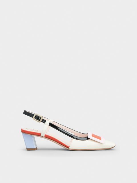 Belle Vivier Covered Buckle Slingback Pumps in Patent Leather