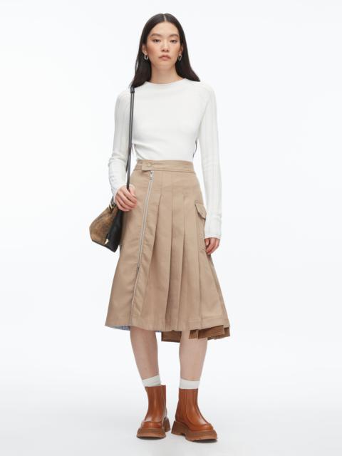 Pleated Zip Utility Skirt